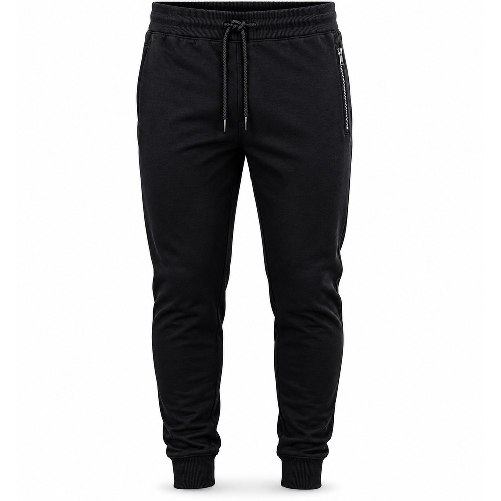 Blue Ice Mens Black Slim Fit Joggers Zipper Pockets‎ Drawstring Sweatpants Small